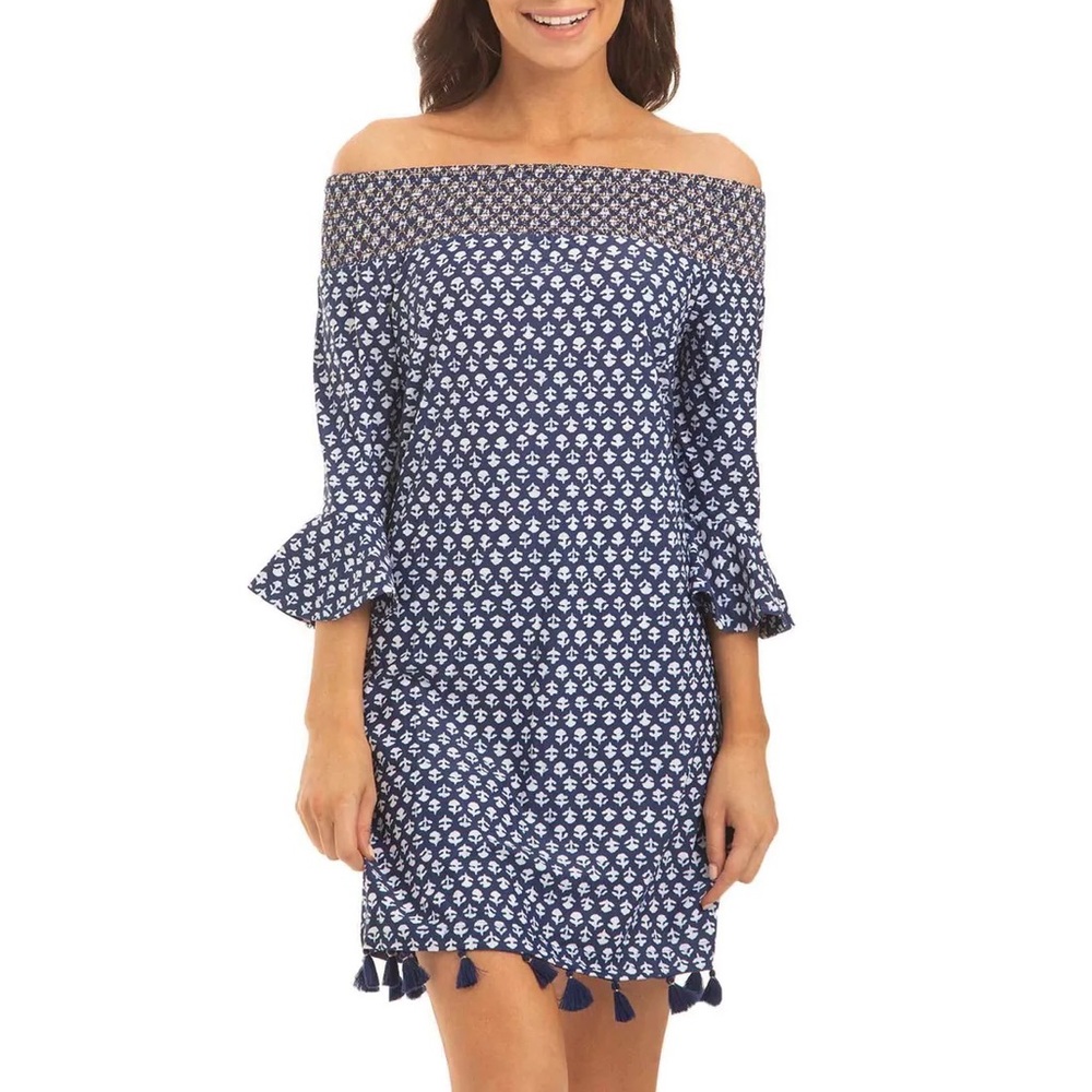 Cabana Life Nautical Blooms Off the Shoulder Dress - Never worn - Small